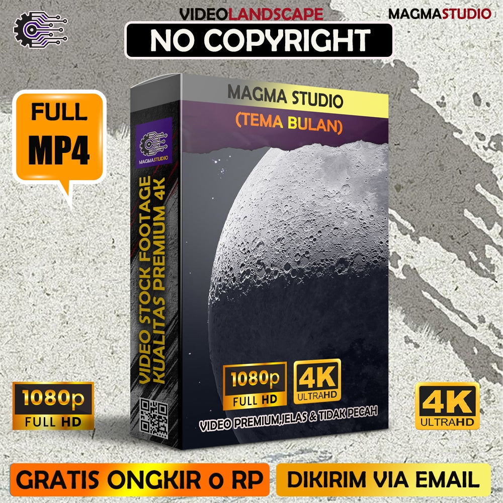 1000++ (4K) Video Stock Footage Bulan Moon- Bahan Youtube-  Untuk Konten Kreator