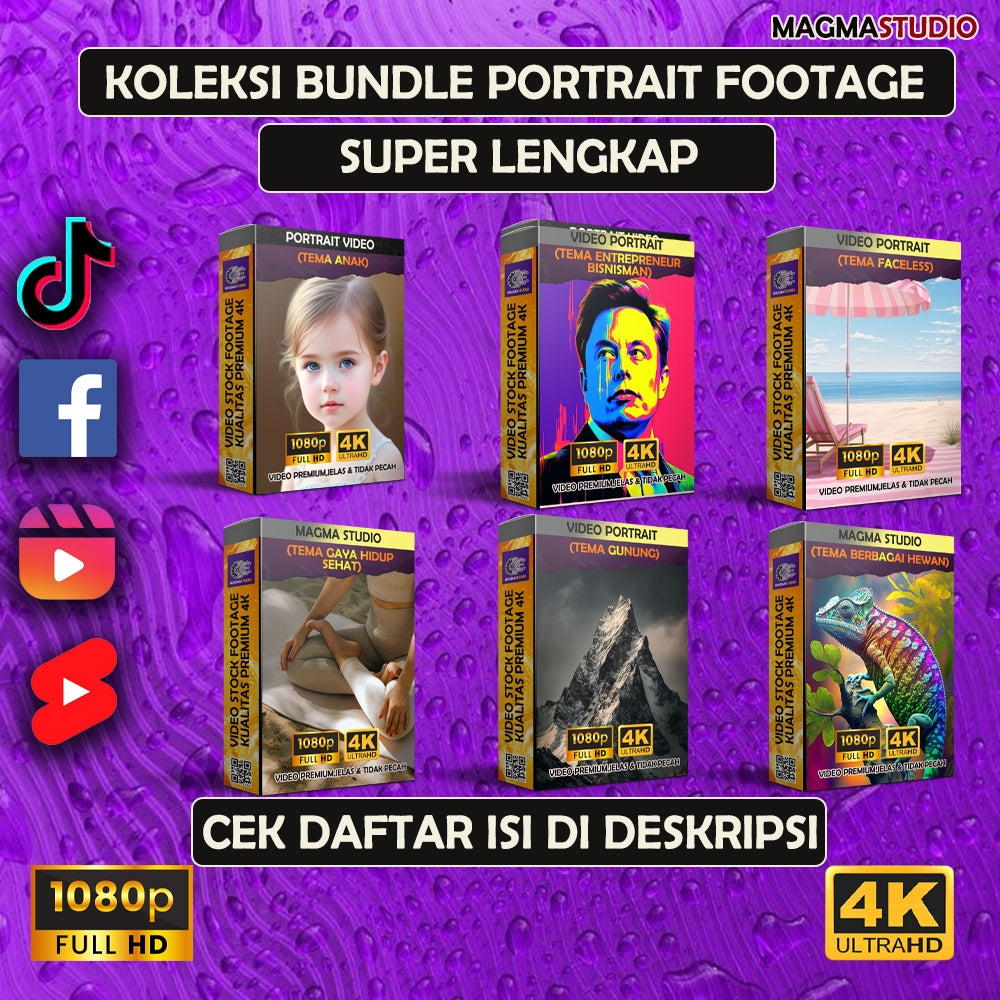 (KOLEKSI BUNDLE VIDEO PORTRAIT SUPER LENGKAP) BUNDLING 10.000 FOOTAGE PORTRAIT BERBAGAI TEMA