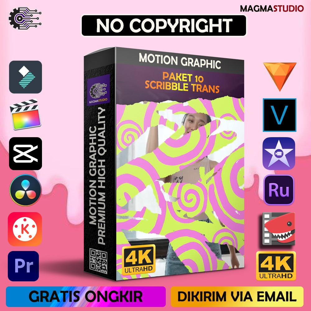 MOTION GRAPHIC ! PAKET 10 SCRIBBLE Transisi  - Pelengkap Editing Video Tinggal DRAG & DROP