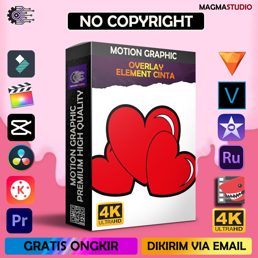 MOTION GRAPHIC ! PAKET ELEMENTS SIMBOL CINTA PREMIIUM - Pelengkap Editing Video Tinggal DRAG & DROP