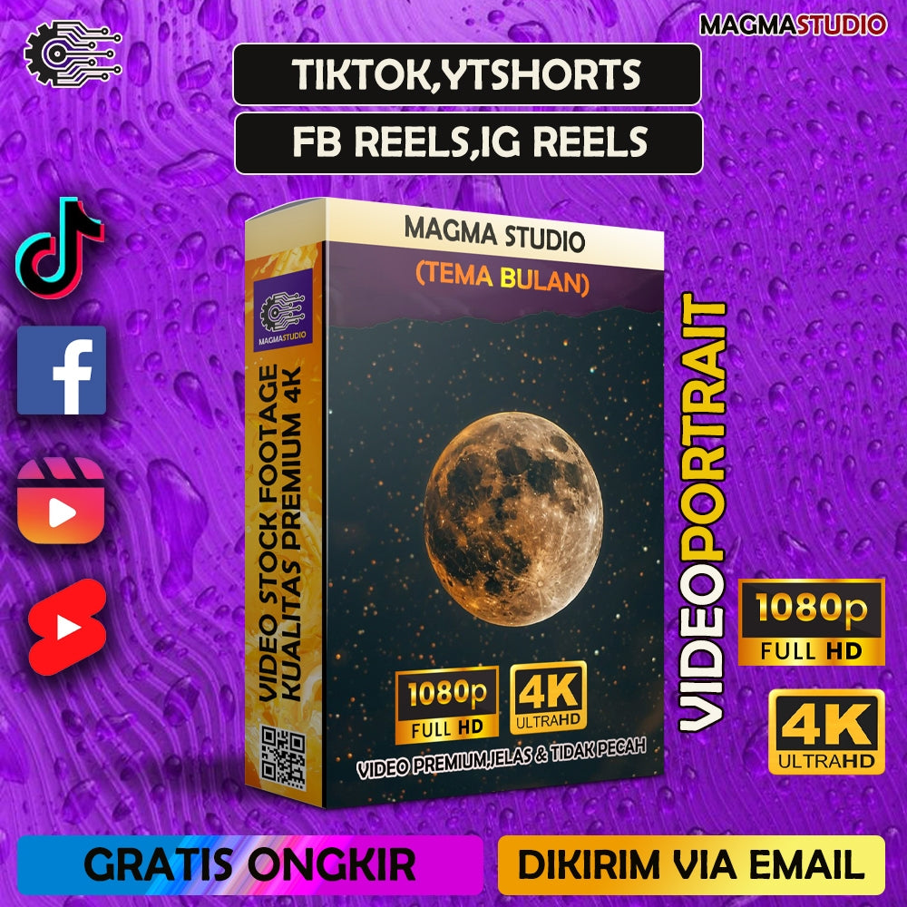 1000++ (4K) Footage Portrait BULAN - BAHAN YOUTUBE-Tikt0k