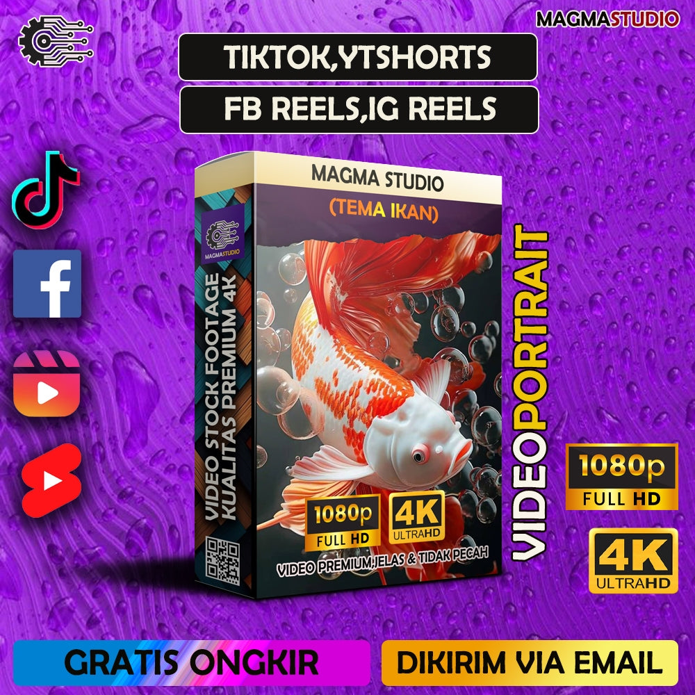 1000++(4K) Footage Portrait IKAN - BAHAN YOUTUBE-Tikt0k