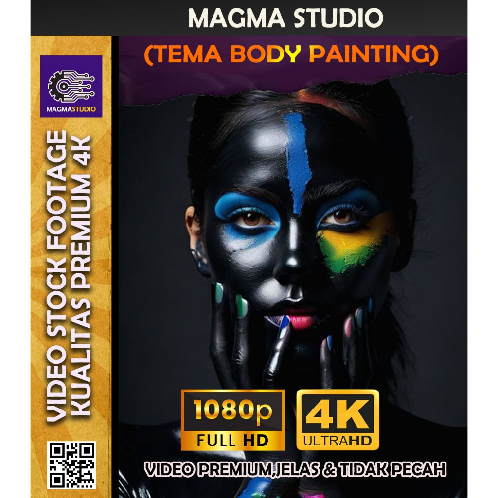 Footage 1000++ (4K) Tema BODY PAINTING Video Stock -Video STOCK FOOTAGE ULTRA HD