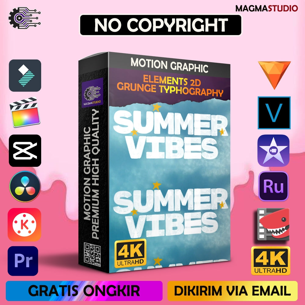 MOTION GRAPHIC ! PAKET  52  HURUF GRUNGE ALPHA - Pelengkap Editing Video Tinggal DRAG & DROP