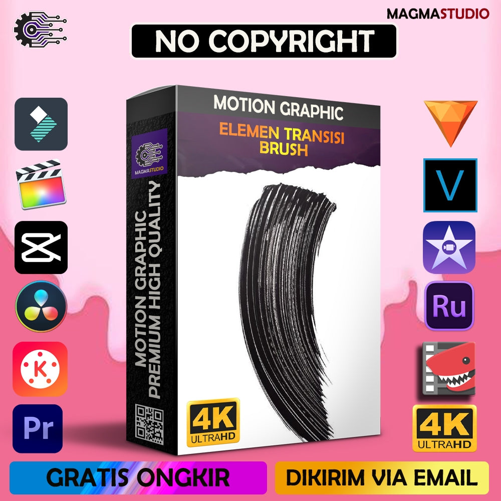 MOTION GRAPHIC ! PAKET TRANSISI BRUSH PREMIIUM - Pelengkap Editing Video Tinggal DRAG & DROP