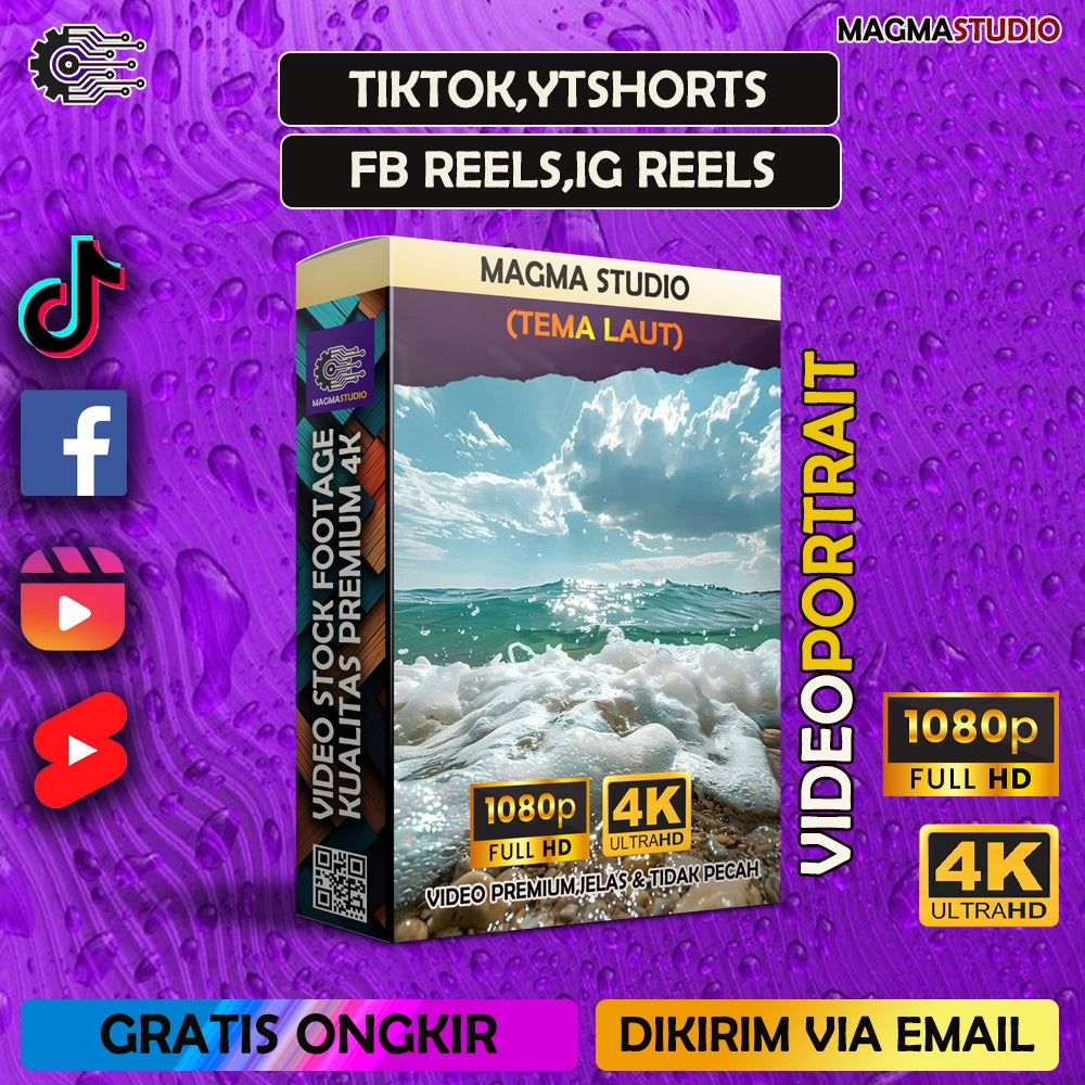 1000++ (4K) Footage Portrait LAUTAN - BAHAN YOUTUBE-Stock Footage ULTRA HD