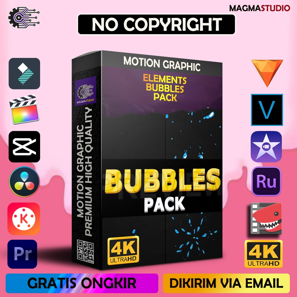 MOTION GRAPHIC ! PAKET BUBBLE ELEMENT PREMIIUM - Pelengkap Editing Video Tinggal DRAG & DROP