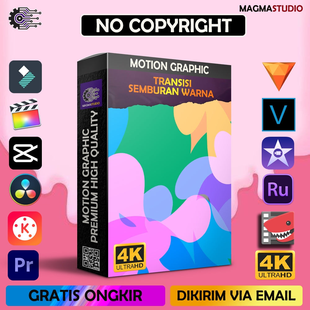 MOTION GRAPHIC ! PAKET TRANSISI SEMBURAN WARNA PREMIIUM- Pelengkap Editing Video Tinggal DRAG & DROP