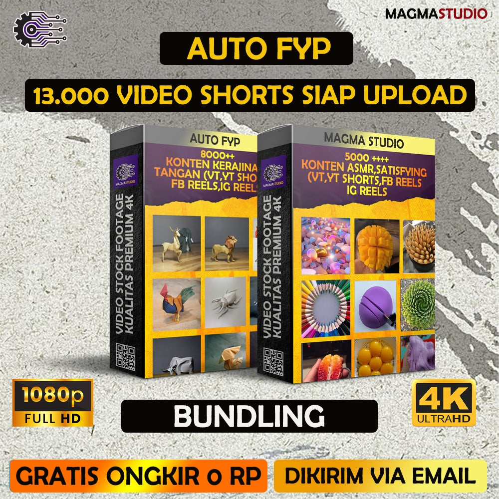 (BUNDLE PAKET AUTO FYP) 12.000 VIDEO SHORTS  TEMA ASMR,SATISFYING & HANDYCRAFT