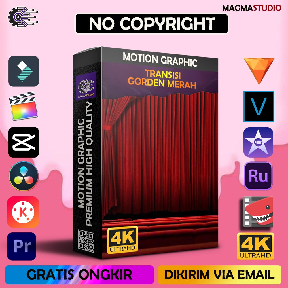 MOTION GRAPHIC ! PAKET TRANSISI PANGGUNG MERAH  - Pelengkap Editing Video Tinggal DRAG & DROP