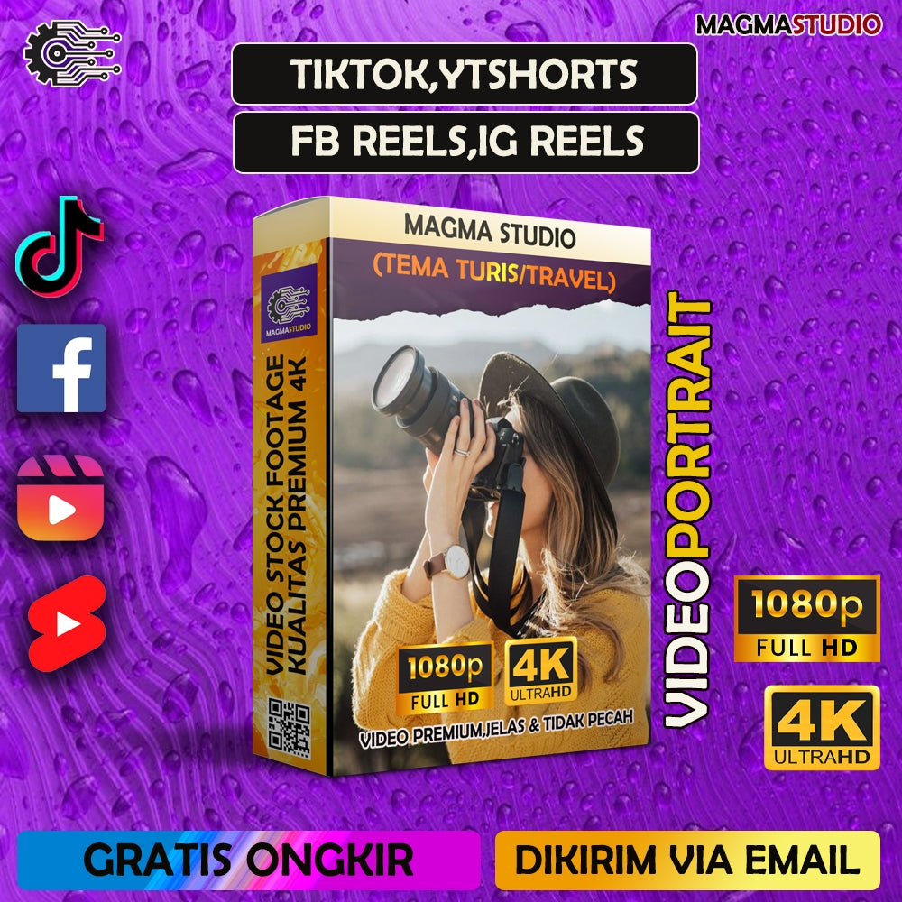 1000++ (4K) Footage Portrait WISATA - BAHAN YOUTUBE-Tikt0k