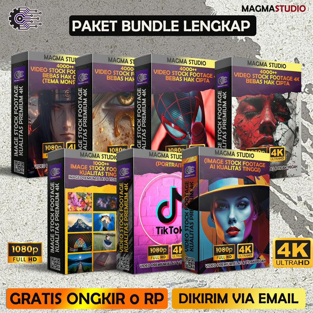 (BUNDLE PAKET LENGKAP) 17.000 VIDEO + 2000 WALLPAPER SUPER HIGH RESOLUTION - Untuk Konten Kreator