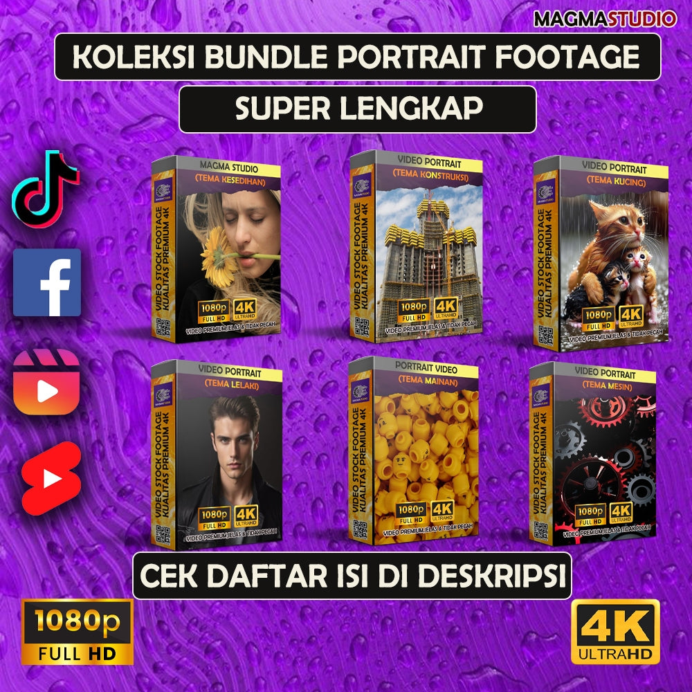 (KOLEKSI BUNDLE VIDEO PORTRAIT SUPER LENGKAP) BUNDLING 10.000 FOOTAGE PORTRAIT BERBAGAI TEMA