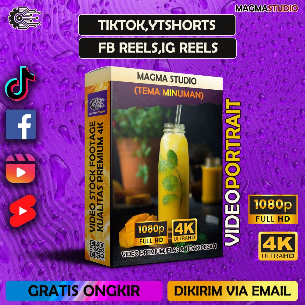 1000++ (4K) Footage Portrait MINUMAN - BAHAN YOUTUBE-Tikt0k