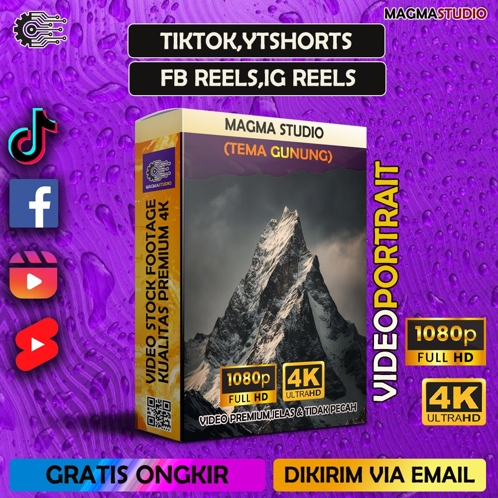 1000++ (4K) Footage Portrait GUNUNG - BAHAN YOUTUBE-Tikt0k