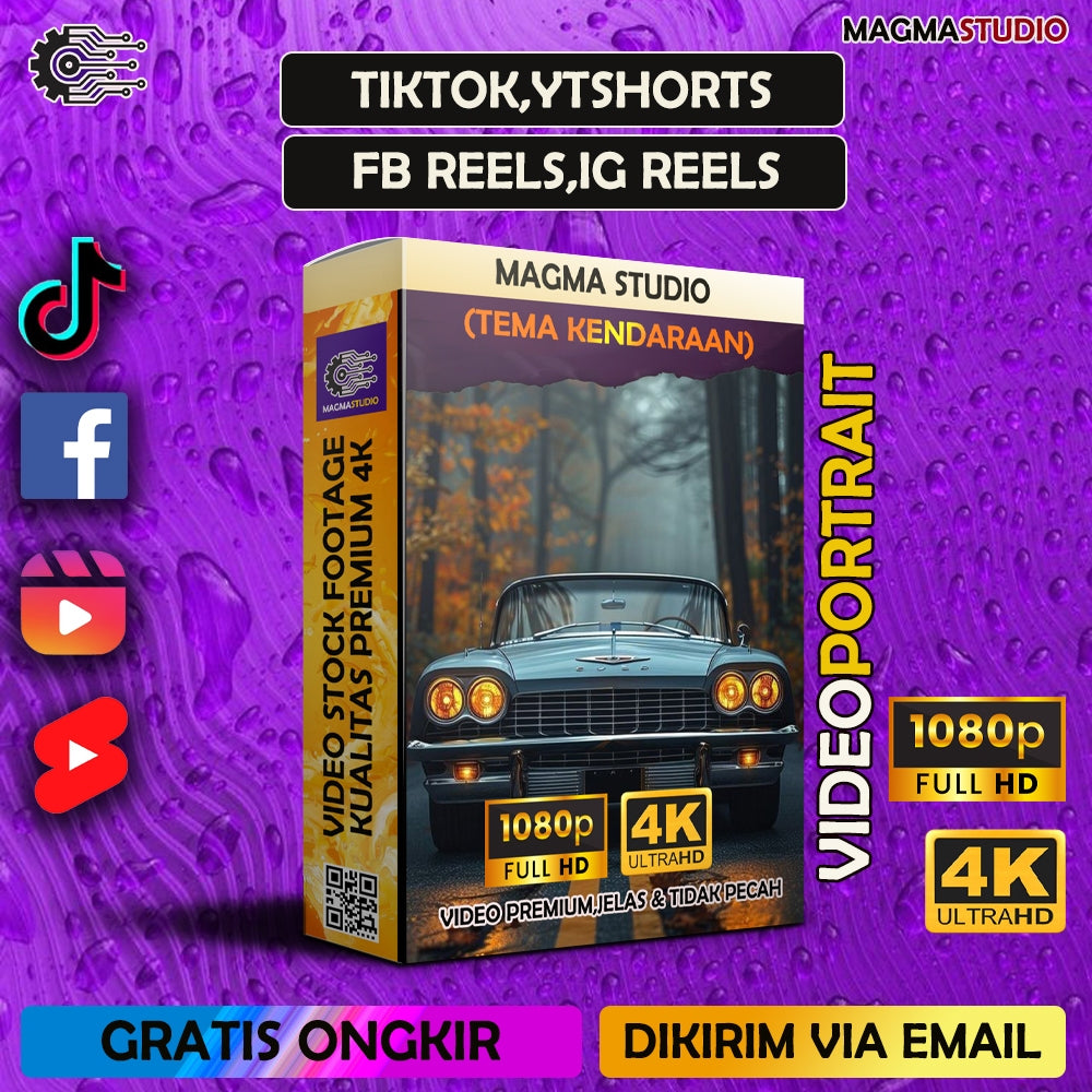 1000++ (4K) Footage Portrait KENDARAAN - BAHAN Footage ULTRA HD