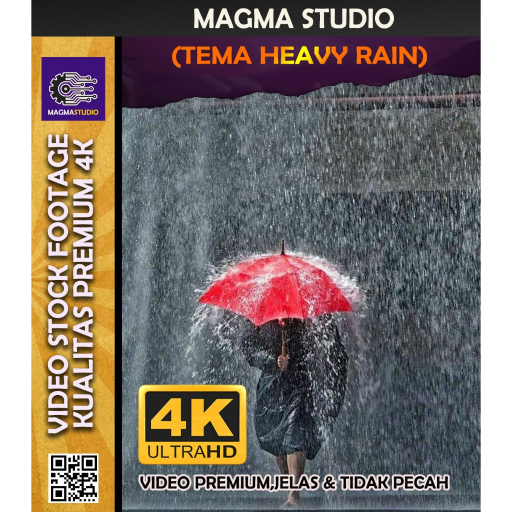 (FULL 4K) 200 Video Stock Footage 4k HEAVY RAIN/HUJAN DERASI- Video Untuk Para Konten Kreator Video