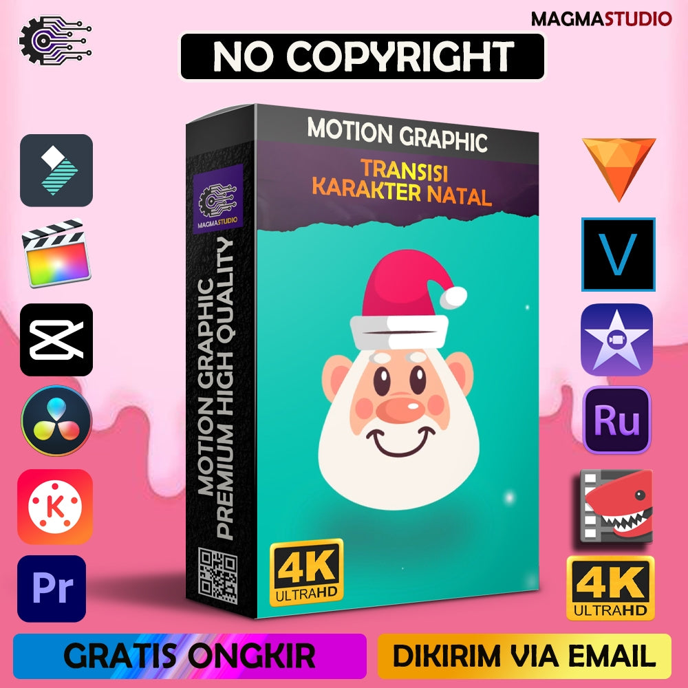 MOTION GRAPHIC ! TRANSISI 6 KARAKTER NATAL - Pelengkap Editing Video Tinggal DRAG & DROP