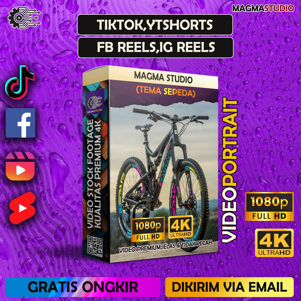 1000++ (4K) Footage Portrait SEPEDA - BAHAN YOUTUBE-Tikt0k