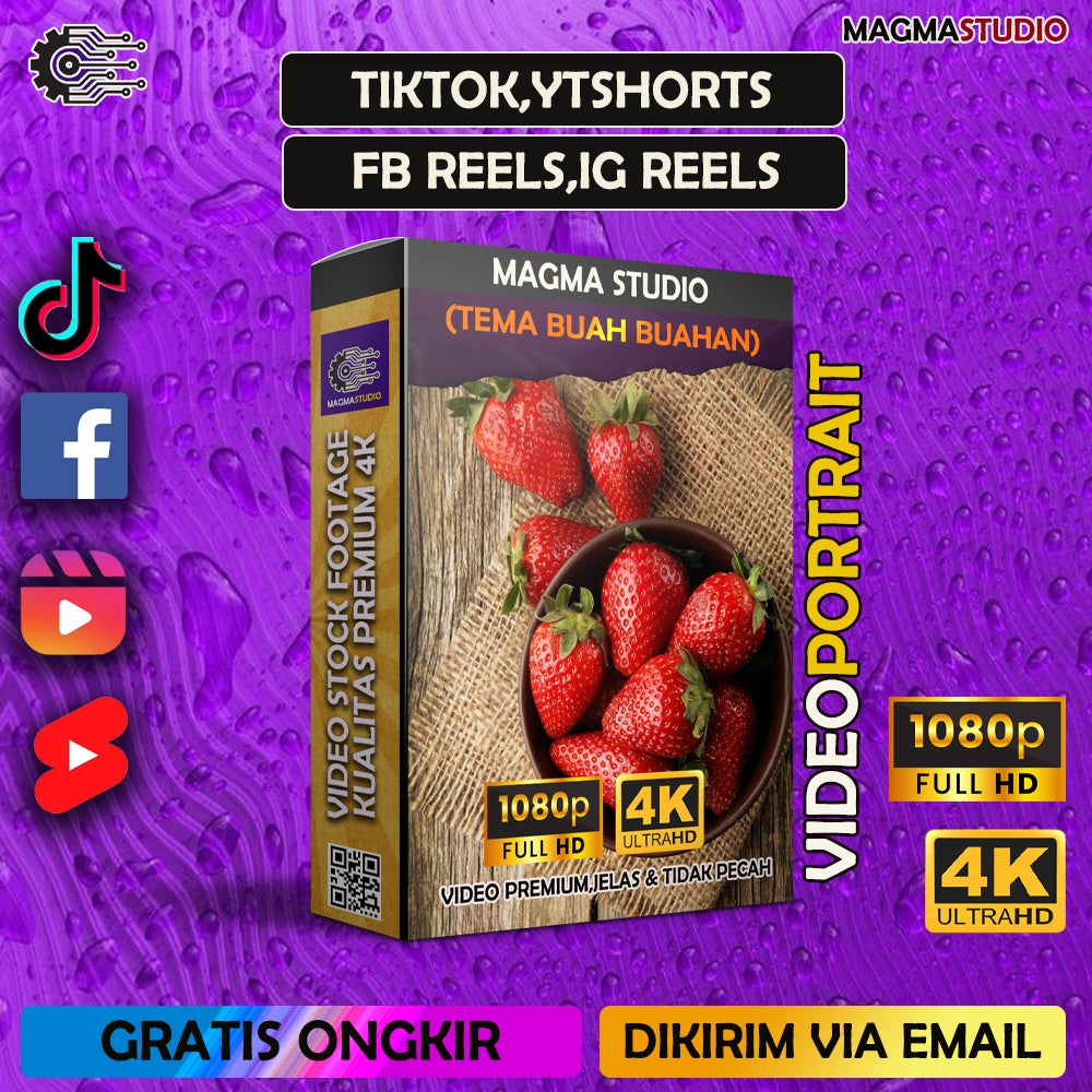 1000++ (4K) Footage Portrait BUAH  BUAHAN - BAHAN YOUTUBE-Tikt0k