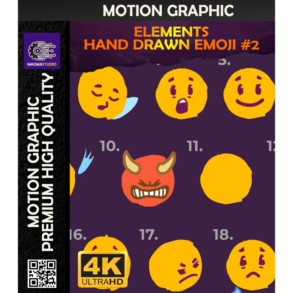 MOTION GRAPHIC ! PAKET HAND DRAWN EMOJI #2 PREMIIUM - Pelengkap Editing Video Tinggal DRAG & DROP