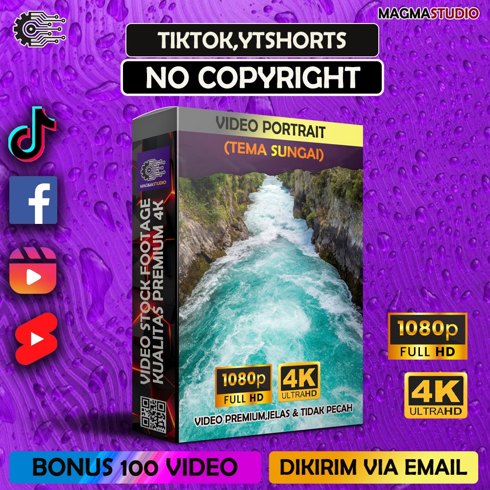 1000++ (4K) Footage Portrait SUNGAI - BAHAN YOUTUBE-Tikt0k