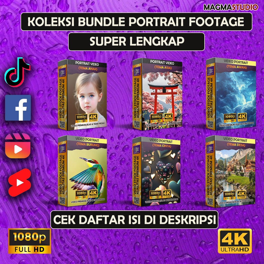 (KOLEKSI BUNDLE VIDEO PORTRAIT SUPER LENGKAP) BUNDLING 10.000 FOOTAGE PORTRAIT BERBAGAI TEMA