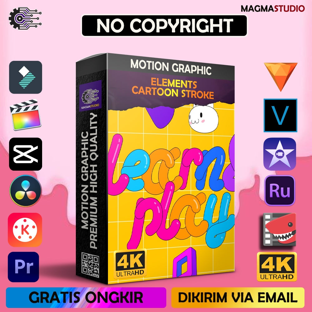 MOTION GRAPHIC ! PAKET 78 CARTOON STROKE LINE - Pelengkap Editing Video Tinggal DRAG & DROP