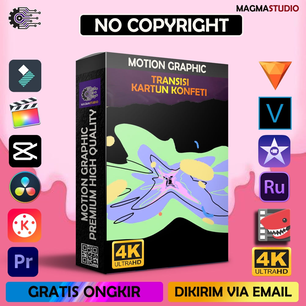 MOTION GRAPHIC ! PAKET KARTUN KONFETI ELEMENT PREMIIUM - Pelengkap Editing Video Tinggal DRAG & DROP