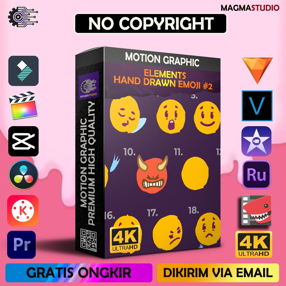 MOTION GRAPHIC ! PAKET HAND DRAWN EMOJI #2 PREMIIUM - Pelengkap Editing Video Tinggal DRAG & DROP