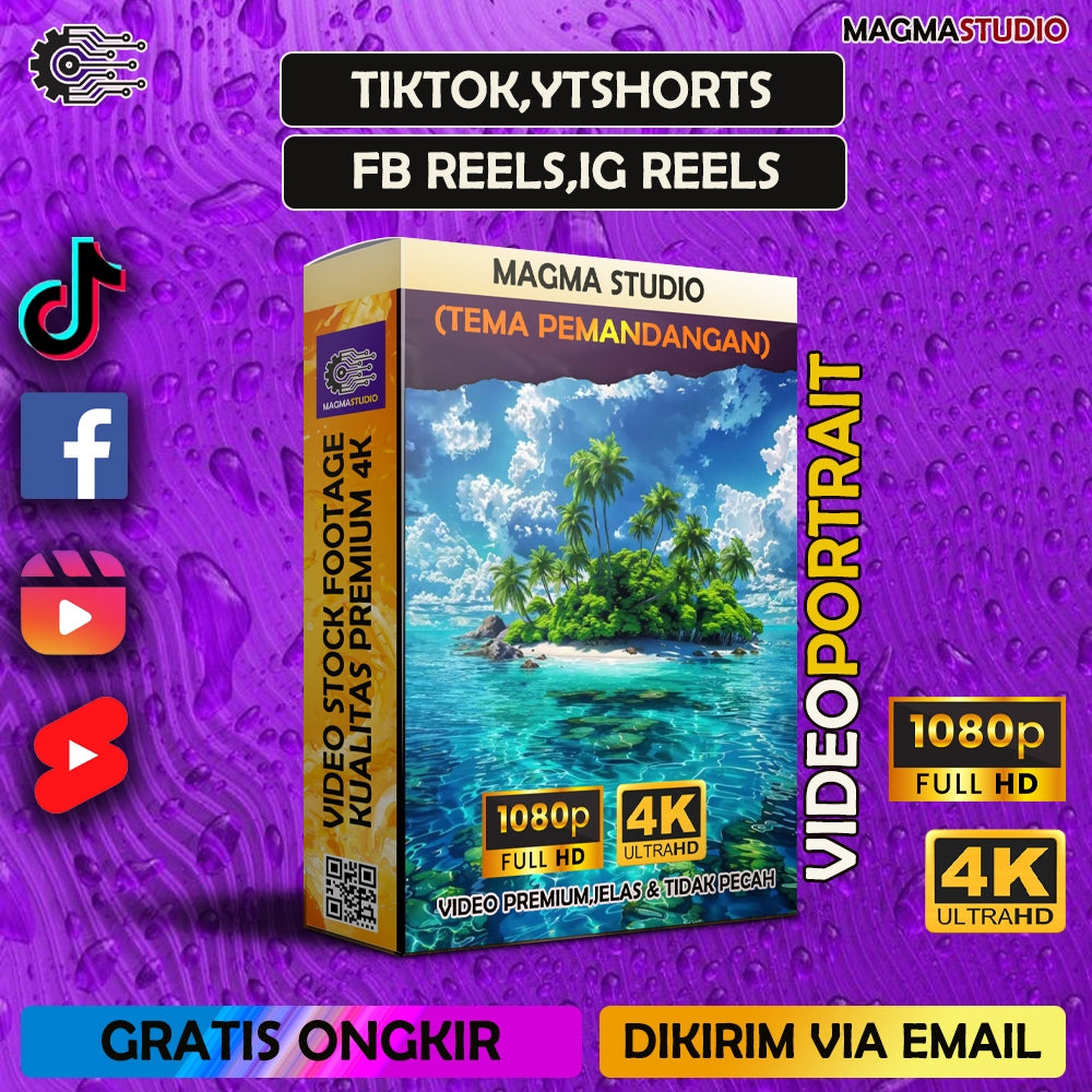 1000++ (4K) Footage Portrait PEMANDANGAN ALAM - Video Stock Footage ULTRA HD