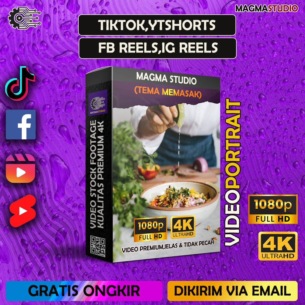 1000++(4K) Footage Portrait TEMA MASAK MEMASAK & KOKI - Video Stock Footage ULTRAHD