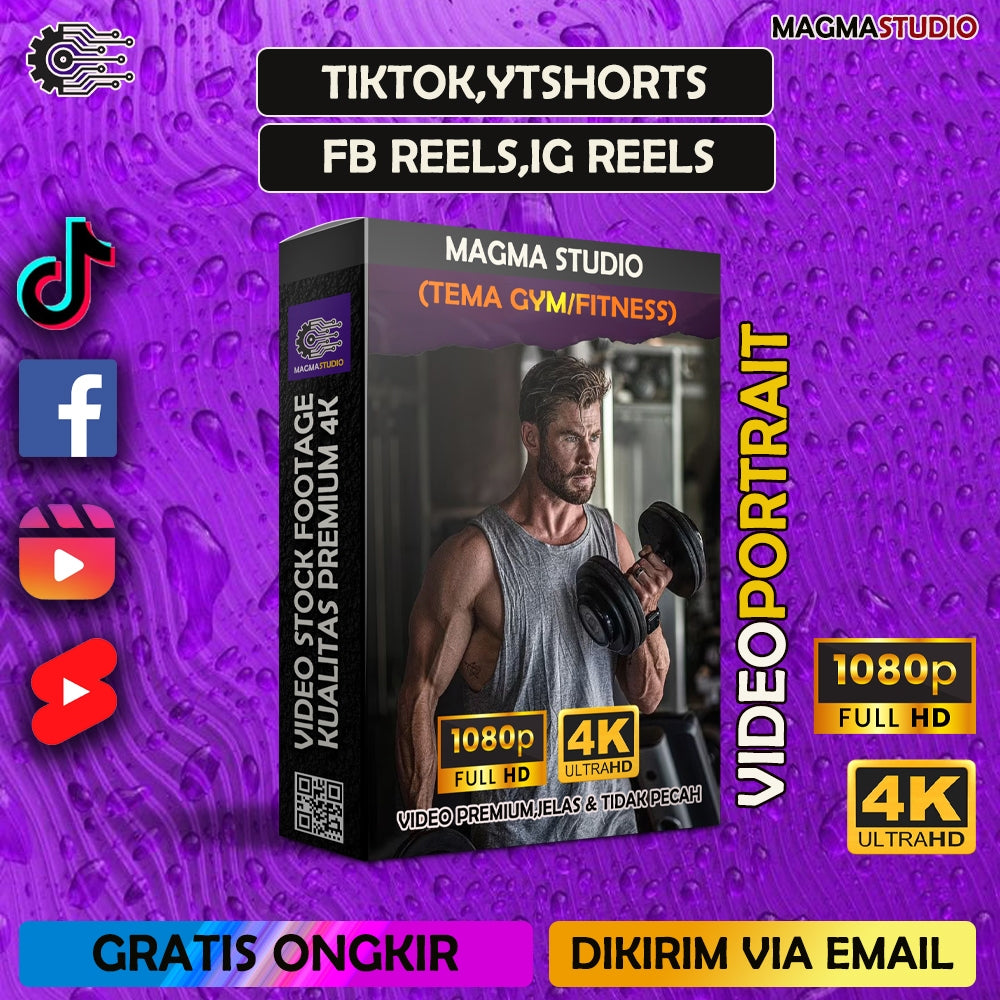 1000++(4K) Footage Portrait TEMA GYM & FITNESS - Video Stock Footage ULTRAHD