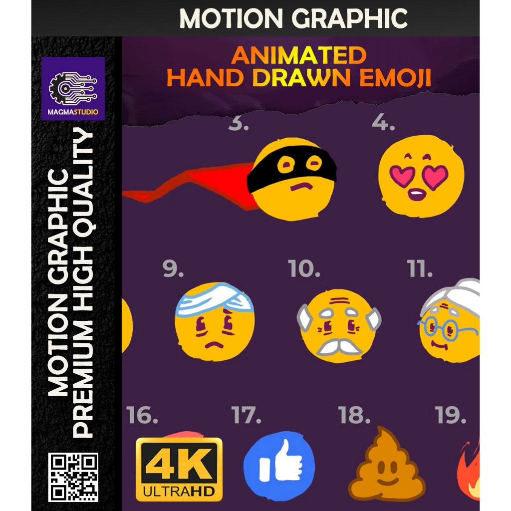 MOTION GRAPHIC ! PAKET  HAND DRAWN EMOJI PREMIIUM - Pelengkap Editing Video Tinggal DRAG & DROP