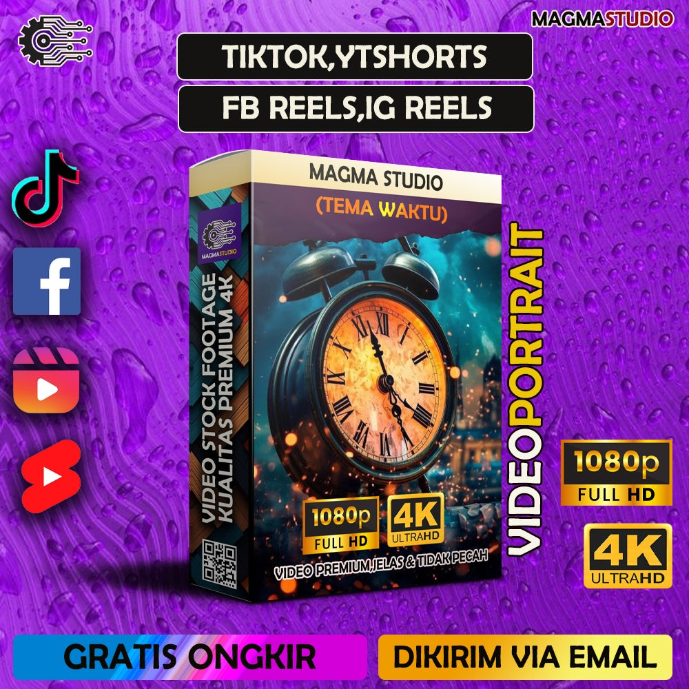 1000++ (4K) Footage Portrait WAKTU - BAHAN YOUTUBE-Tikt0k