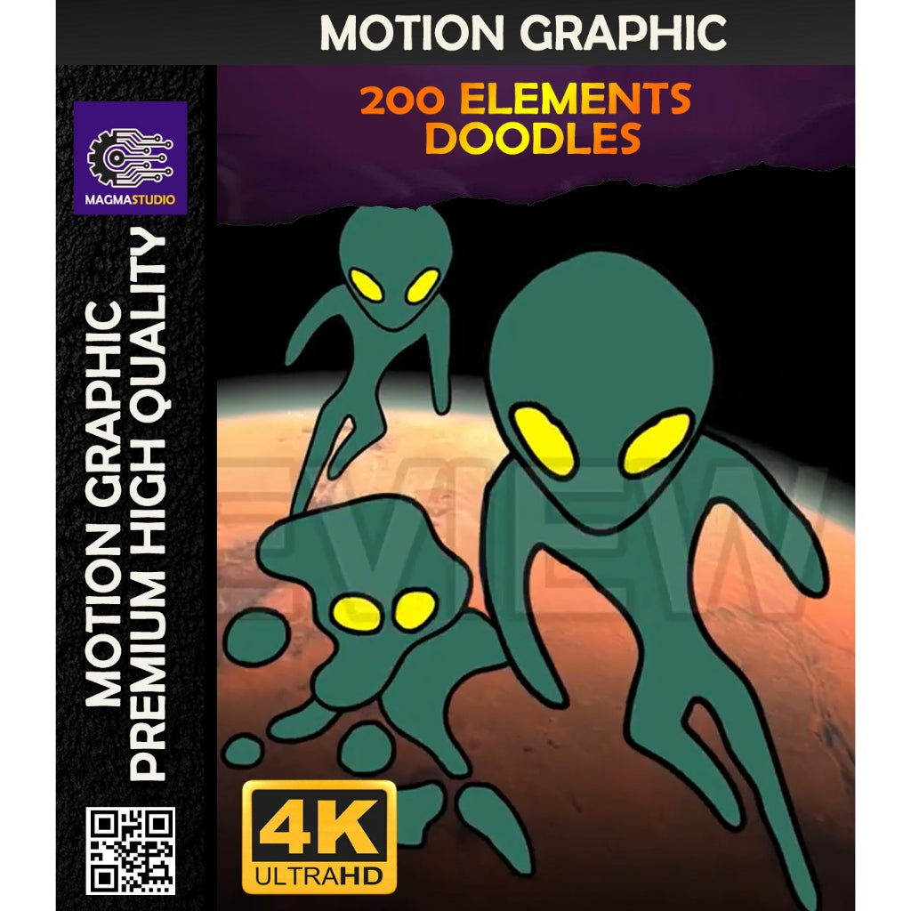 MOTION GRAPHIC ! PAKET  200 DOODLE ELEMENT PREMIIUM - Pelengkap Editing Video Tinggal DRAG & DROP