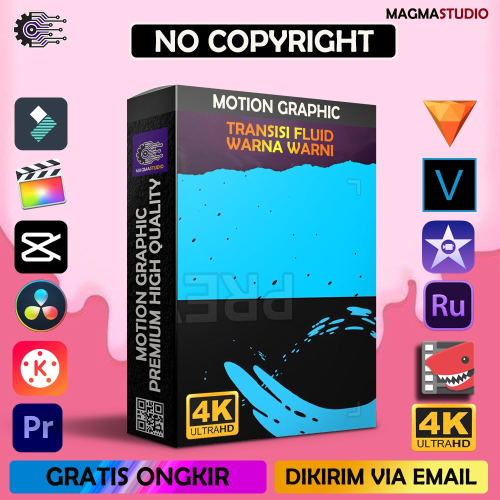MOTION GRAPHIC ! PAKET TRANSISI FLUID WARNA WARNI  - Pelengkap Editing Video Tinggal DRAG & DROP