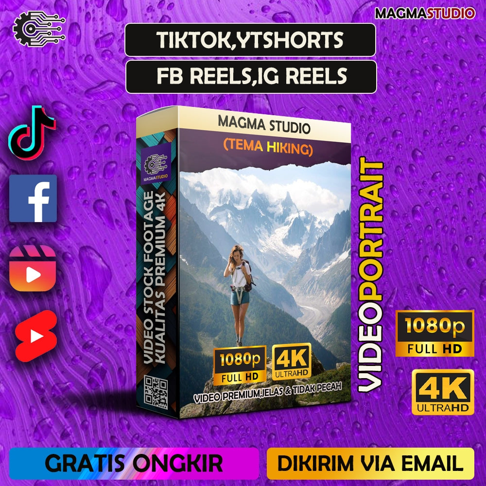 1000++ (4K) Footage Portrait NAIK GUNUNG - BAHAN YOUTUBE-Tikt0k