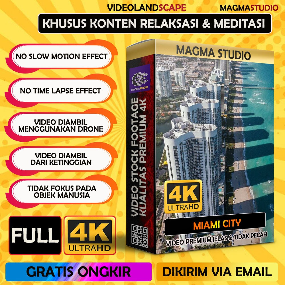 (FULL 4K) 300++ Video Footage KOTA MIAMI,USA - FOOTAGE KHUSUS RELAXING DAN MEDITASI