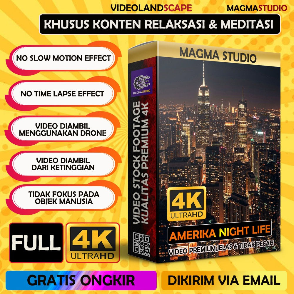 (FULL 4K) 400++ Video Footage KOTA MALAM AMERIKA - FOOTAGE KHUSUS RELAXING DAN MEDITASI
