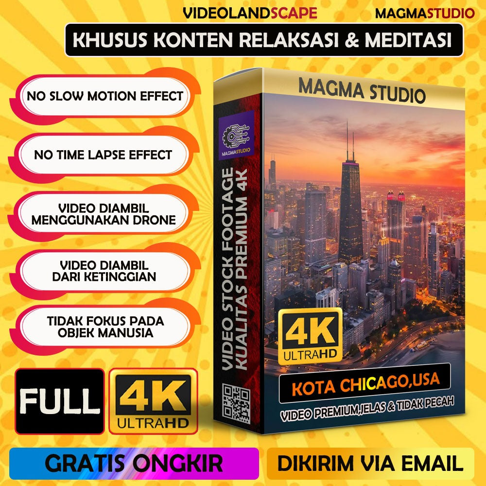 (FULL 4K) 300++ Video Footage KOTA CHICAGO , USA - FOOTAGE KHUSUS RELAXING DAN MEDITASI
