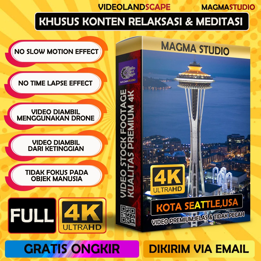 (FULL 4K) 200++ Video Footage KOTA SEATTLE , USA - FOOTAGE KHUSUS RELAXING DAN MEDITASI