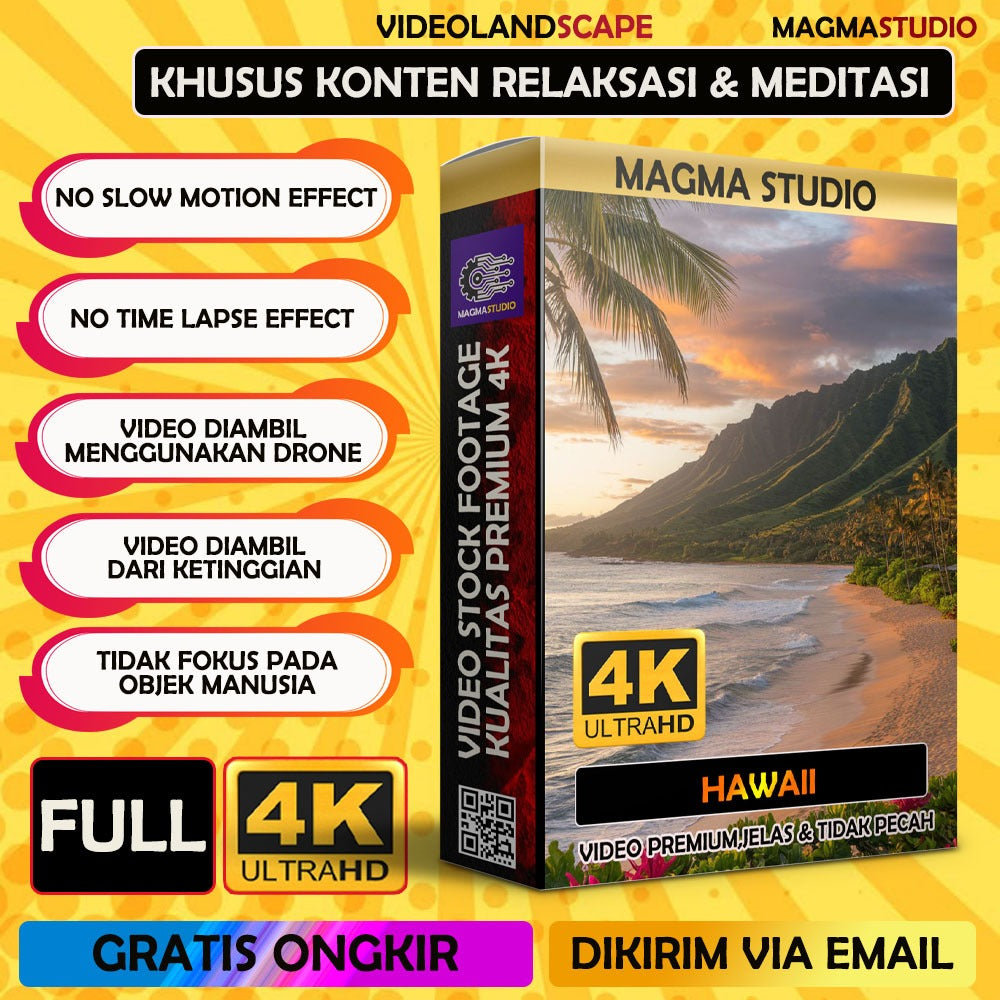 (FULL 4K) 350++ Video Footage PULAU HAWAII - FOOTAGE KHUSUS RELAXING DAN MEDITASI