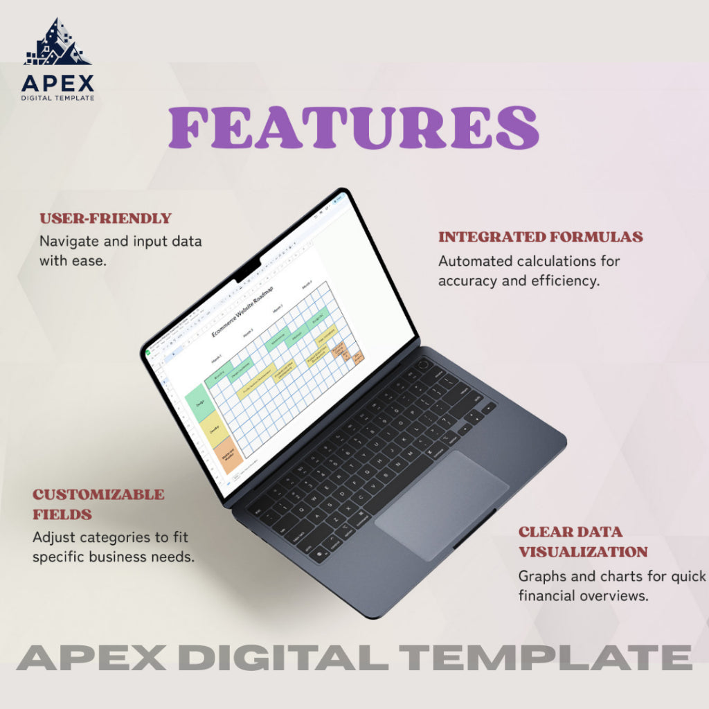 Template Roadmap Website E-Commerce | Word, Excel, PDF, PowerPoint, Slides | Editable