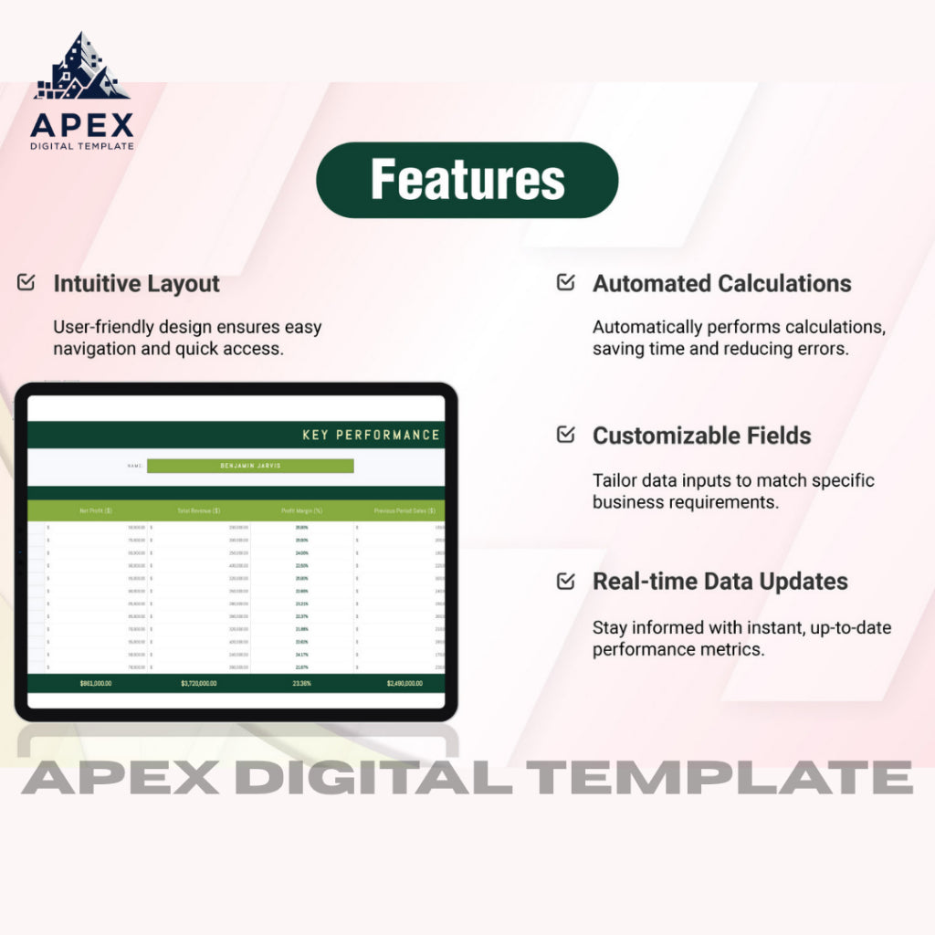 Template Pemantauan Kinerja & Target KPI | Format Excel & Spreadsheet | Editable & Printable