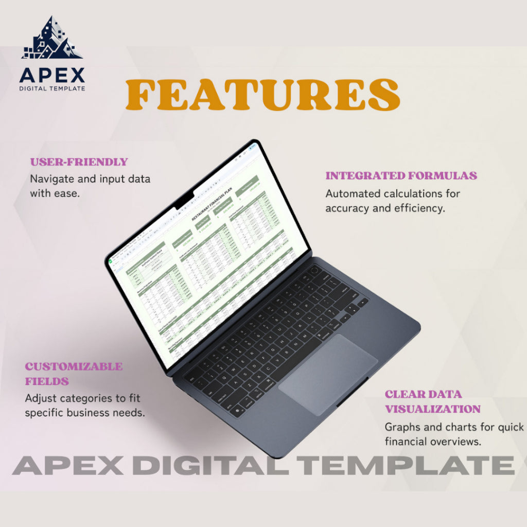 Template Perencanaan Keuangan Restoran | Laporan Anggaran & Analisis Keuangan Usaha