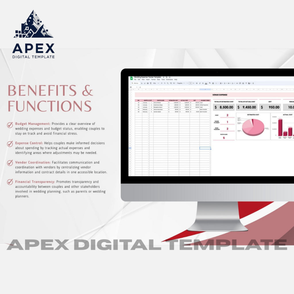 Template Wedding Expense Tracker | Excel & Spreadsheet | Editable