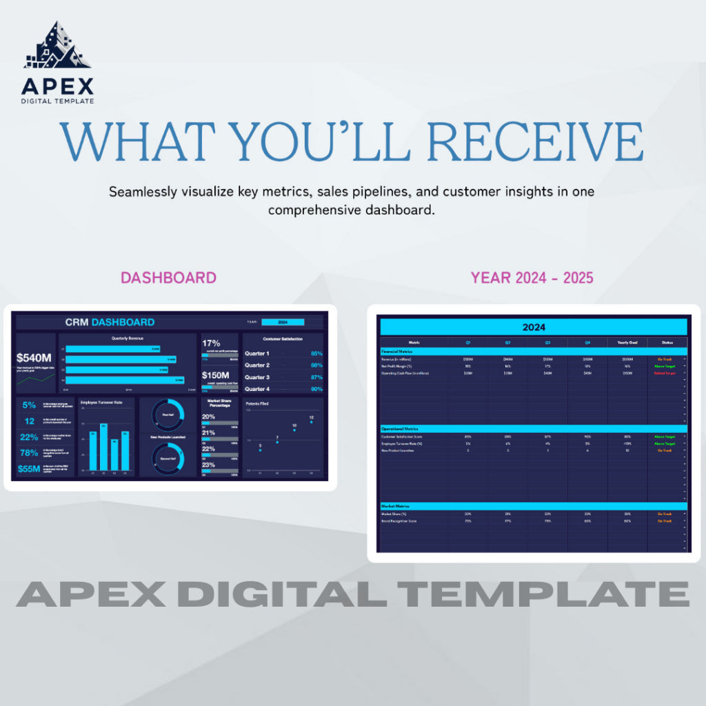 Template Dashboard CRM | Excel & Spreadsheet | Editable