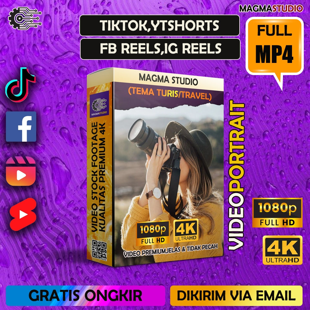 1000++ (4K) Footage Portrait WISATA - BAHAN YOUTUBE-Tikt0k