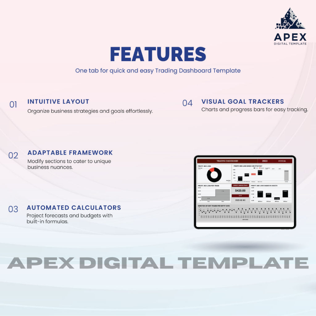 Template Dashboard Trading | Excel & Spreadsheet | Editable